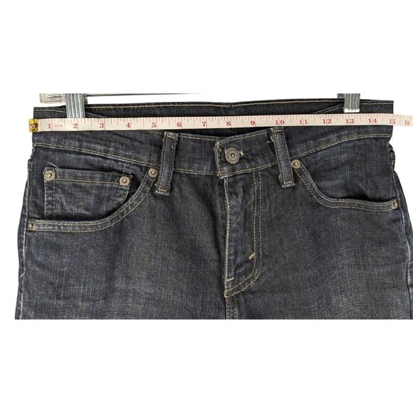 Levis 511 Slim Fit Dark Blue Rinse Denim Mens 29x30 Straight Leg  Jeans Distress - Picture 3 of 11